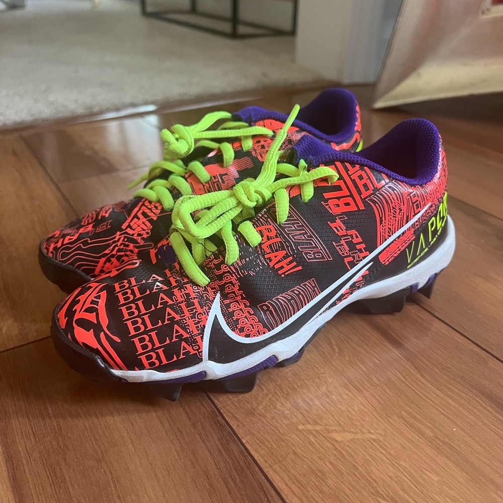 Kids Youth Nike OBJ Vapor Edge Shark Football Cleats Size 3Y Black Blah Blah